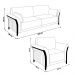 Conjunto Decorativo Poltrona e Sofá 222cm Market Linho Cinza G45 - Gran Belo