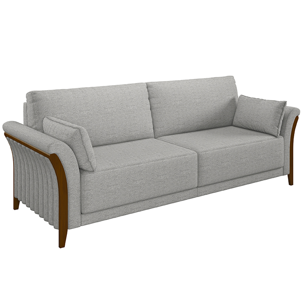 Conjunto Decorativo Poltrona e Sofá 222cm Market Linho Cinza G45 - Gran Belo