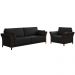 Conjunto Decorativo Poltrona e Sofá 222cm Market PU Preto G45 - Gran Belo