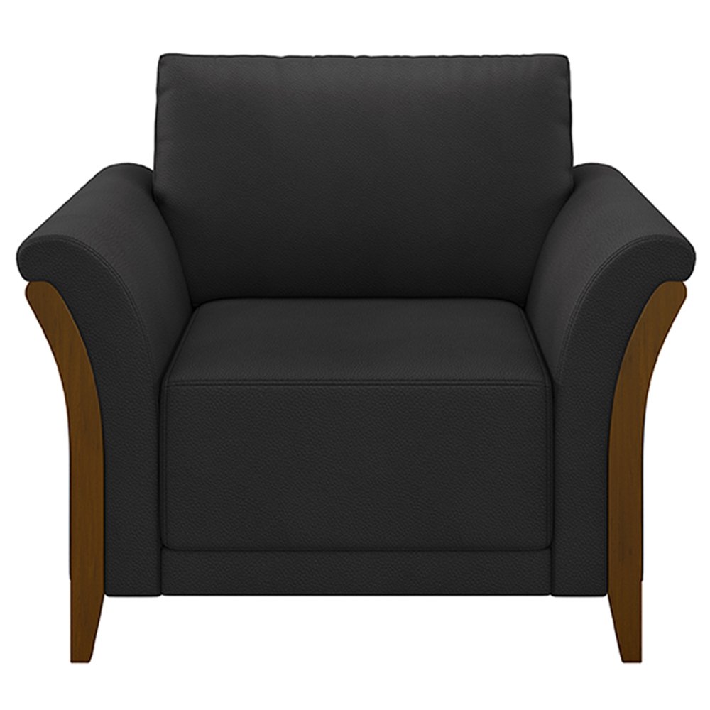 Conjunto Decorativo Poltrona e Sofá 222cm Market PU Preto G45 - Gran Belo
