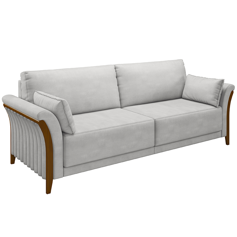 Conjunto Decorativo Poltrona e Sofá 222cm Market Veludo Cinza G45 - Gran Belo