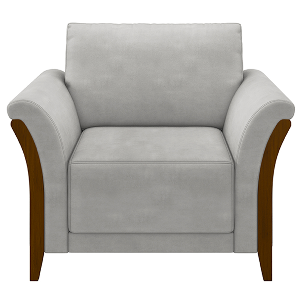 Conjunto Decorativo Poltrona e Sofá 222cm Market Veludo Cinza G45 - Gran Belo