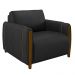 Conjunto Decorativo Poltrona e Sofá 223cm Maceió PU Preto G45 - Gran Belo