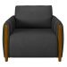 Conjunto Decorativo Poltrona e Sofá 223cm Maceió PU Preto G45 - Gran Belo