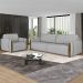 Conjunto Decorativo Poltrona e Sofá 223cm Maceió Veludo Cinza G45 - Gran Belo