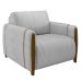 Conjunto Decorativo Poltrona e Sofá 223cm Maceió Veludo Cinza G45 - Gran Belo