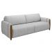Conjunto Decorativo Poltrona e Sofá 223cm Maceió Veludo Cinza G45 - Gran Belo