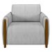Conjunto Decorativo Poltrona e Sofá 223cm Maceió Veludo Cinza G45 - Gran Belo