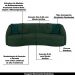 Conjunto Decorativo Sofá 240cm e Poltrona Clarke com Puff Round Veludo Verde G45 - Gran Belo