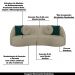 Conjunto Decorativo Sofá 288cm e Poltrona Clarke com Puff Round Linho Bege G45 - Gran Belo