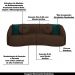 Conjunto Decorativo Sofá 288cm e Poltrona Clarke com Puff Round Pu Marrom G45 - Gran Belo