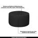 Conjunto Decorativo Sofá 288cm e Poltrona Clarke com Puff Round Pu Preto G45 - Gran Belo
