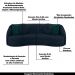 Conjunto Decorativo Sofá 288cm e Poltrona Clarke com Puff Round Veludo Azul Marinho G45 - Gran Belo