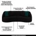 Conjunto Decorativo Sofá 288cm e Poltrona Clarke com Puff Round Veludo Preto G45 - Gran Belo