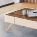 Conjunto Home Suspenso c/LED e Mesa de Centro Rennes MDF/MDP Off White/Castanho G26 - Gran Belo