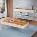 Conjunto Home c/LED, Aparador e Mesa de Centro Rennes MDF/MDP Cinamomo/Off White G26 - Gran Belo