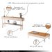 Conjunto Home c/LED, Aparador e Mesa de Centro Rennes MDF/MDP Cinamomo/Off White G26 - Gran Belo