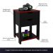 Conjunto Mesa Armário Estante e Gaveteiro para Escritório Home Office Gamer Cool MDP Preto/Vermelho G69 - Gran Belo