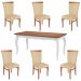 Conjunto Mesa Gallia 200cm com 6 Cadeiras Orfeu Poliéster Branco/Imbuía G42 - Gran Belo