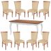 Conjunto Mesa Gallia 250cm com 8 Cadeiras Orfeu Poliéster Branco/Imbuía G42 - Gran Belo