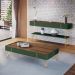 Conjunto Mesa de Centro Cadenza Aparador Vivant Verde Pistache/Castanho G26 - Hb Móveis