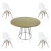 Conjunto Mesa de Jantar com 4 Cadeiras Garabit/Telaio Branco/Castanho G04 - Gran Belo