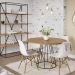 Conjunto Mesa de Jantar com 4 Cadeiras Garabit/Telaio Branco/Castanho G04 - Gran Belo