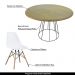 Conjunto Mesa de Jantar com 4 Cadeiras Garabit/Telaio Branco/Castanho G04 - Gran Belo