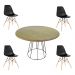 Conjunto Mesa de Jantar com 4 Cadeiras Garabit/Telaio Preto/Castanho G04 - Gran Belo