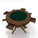 Conjunto Mesa de Jogos Carteado Bellagio Tampo Reversível Verde e 4 Cadeiras Madeira Poker Base Estrela Linho Cinza/Nogueira G42 - Gran Belo