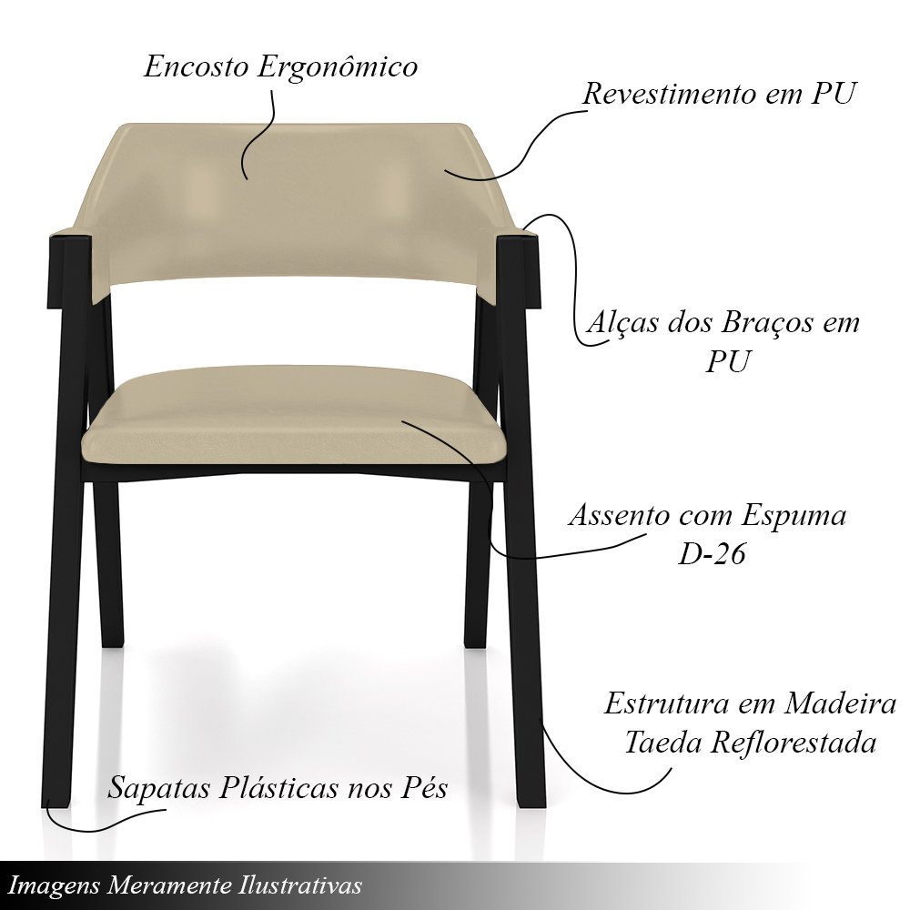 Conjunto Mesa de Jogos Carteado Bellagio Tampo Reversível e 4 Cadeiras Madeira Poker Base Cone PU Bege/Preto G42 - Gran Belo