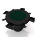 Conjunto Mesa de Jogos Carteado Bellagio Tampo Reversível e 4 Cadeiras Madeira Poker Base Cone PU Grafite/Preto G42 - Gran Belo