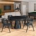 Conjunto Mesa de Jogos Carteado Bellagio Tampo Reversível e 4 Cadeiras Madeira Poker Base Cone PU Grafite/Preto G42 - Gran Belo