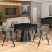 Conjunto Mesa de Jogos Carteado Bellagio Tampo Reversível e 4 Cadeiras Madeira Poker Base Cone PU Nude/Preto G42 - Gran Belo