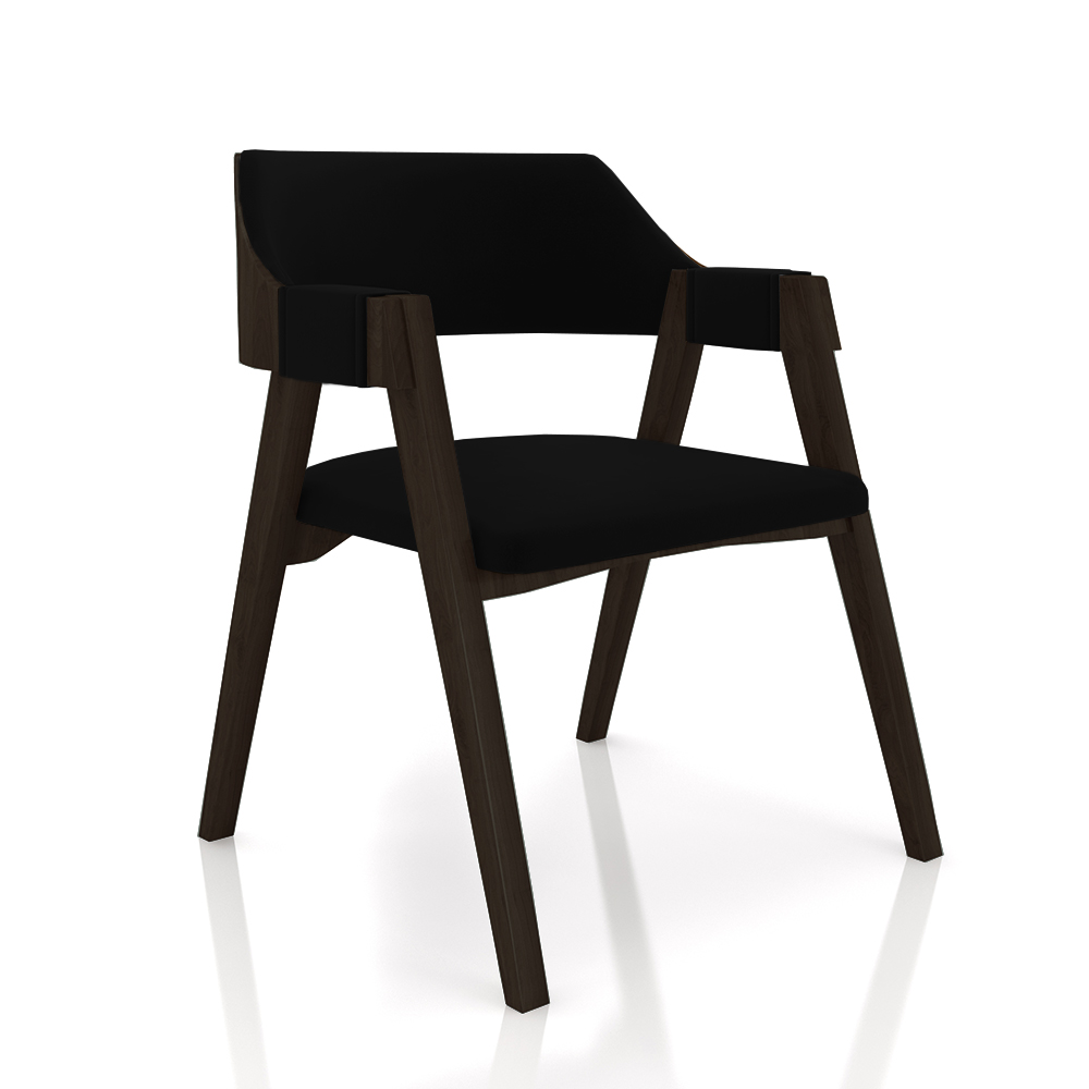 Conjunto Mesa de Jogos Carteado Bellagio Tampo Reversível e 4 Cadeiras Madeira Poker Base Cone Veludo Preto/Capuccino G42 - Gran Belo