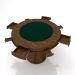 Conjunto Mesa de Jogos Carteado Bellagio Tampo Reversível e 4 Cadeiras Madeira Poker Base Cone Veludo Preto/Nogueira G42 - Gran Belo