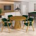 Conjunto Mesa de Jogos Carteado Bellagio Tampo Reversível e 4 Cadeiras Madeira Poker Base Cone Veludo Verde/Mel G42 - Gran Belo