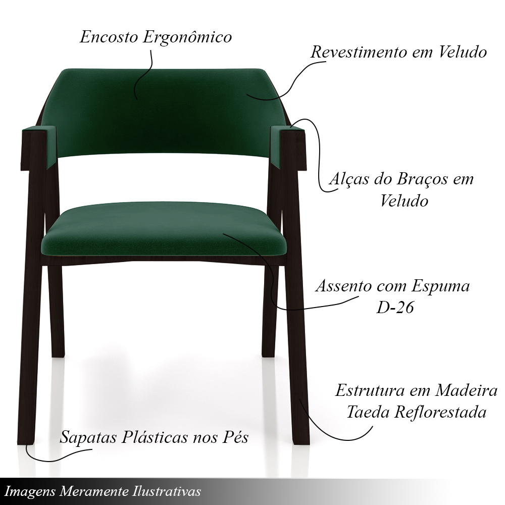Conjunto Mesa de Jogos Carteado Bellagio Tampo Reversível e 4 Cadeiras Madeira Poker Base Cone Veludo Verde/Tabaco G42 - Gran Belo