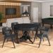 Conjunto Mesa de Jogos Carteado Bellagio Tampo Reversível e 4 Cadeiras Madeira Poker Base Estrela PU Grafite/Preto G42 - Gran Belo