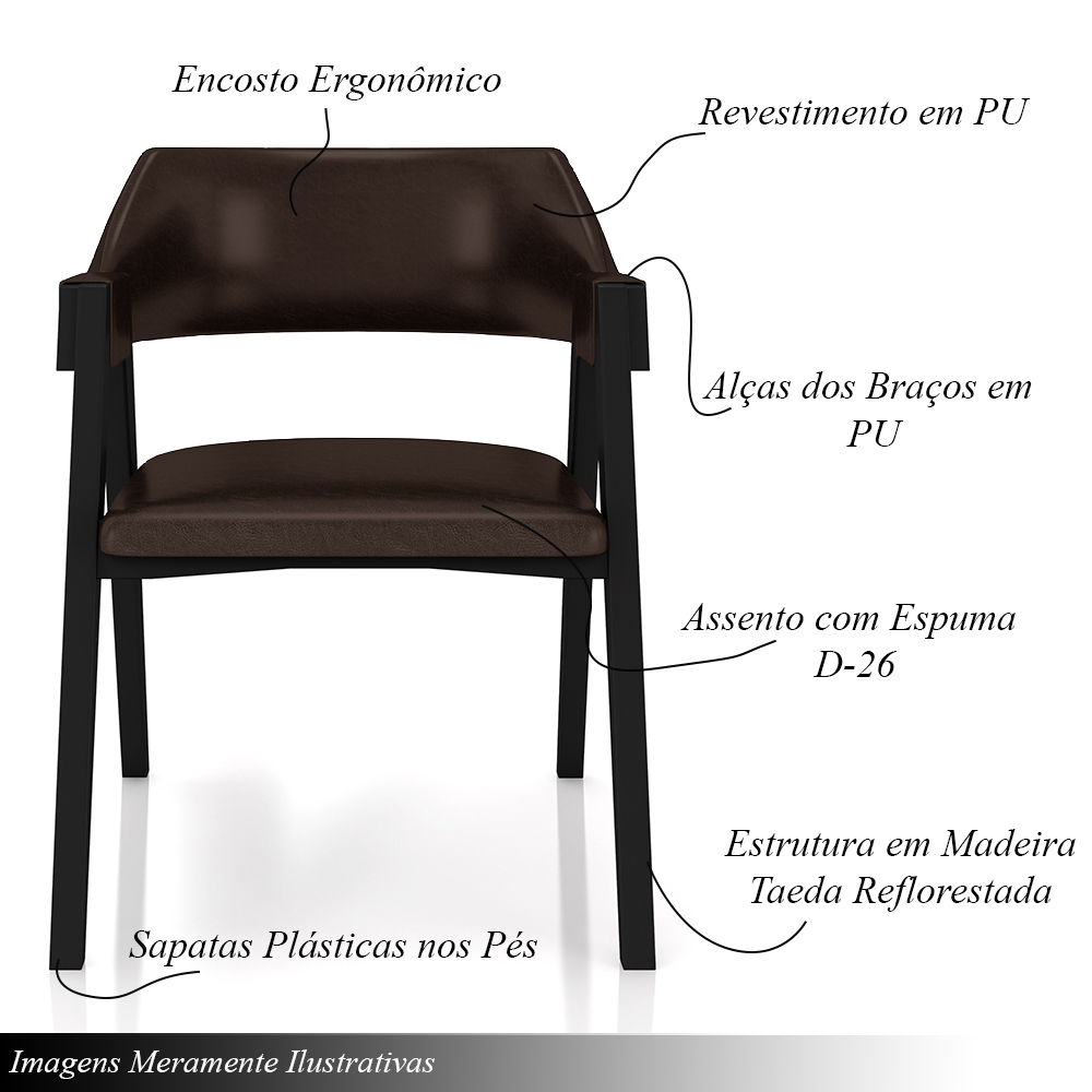 Conjunto Mesa de Jogos Carteado Bellagio Tampo Reversível e 4 Cadeiras Madeira Poker Base Estrela PU Marrom/Preto G42 - Gran Belo