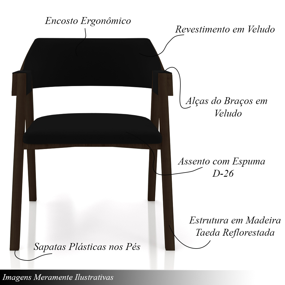 Conjunto Mesa de Jogos Carteado Bellagio Tampo Reversível e 4 Cadeiras Madeira Poker Base Estrela Veludo Preto/Capuccino G42 - Gran Belo