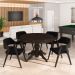 Conjunto Mesa de Jogos Carteado Bellagio Tampo Reversível e 4 Cadeiras Madeira Poker Base Estrela Veludo Preto/Capuccino G42 - Gran Belo