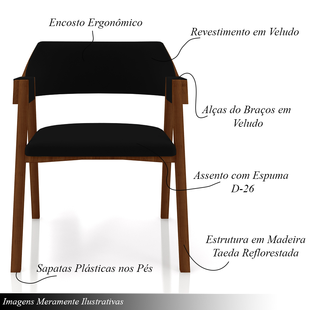 Conjunto Mesa de Jogos Carteado Bellagio Tampo Reversível e 4 Cadeiras Madeira Poker Base Estrela Veludo Preto/Imbuia G42 - Gran Belo