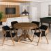 Conjunto Mesa de Jogos Carteado Bellagio Tampo Reversível e 4 Cadeiras Madeira Poker Base Estrela Veludo Preto/Nogueira G42 - Gran Belo
