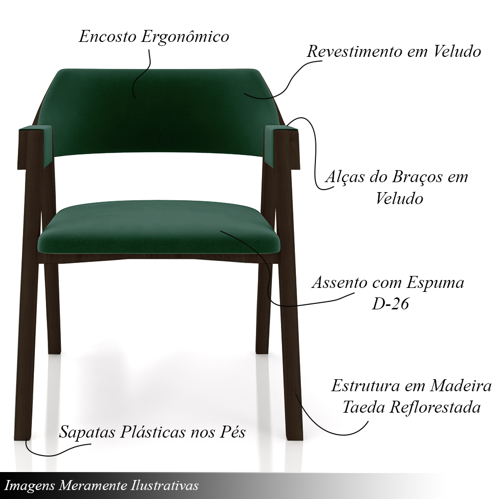 Conjunto Mesa de Jogos Carteado Bellagio Tampo Reversível e 4 Cadeiras Madeira Poker Base Estrela Veludo Verde/Imbuia G42 - Gran Belo