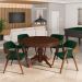 Conjunto Mesa de Jogos Carteado Bellagio Tampo Reversível e 4 Cadeiras Madeira Poker Base Estrela Veludo Verde/Imbuia G42 - Gran Belo