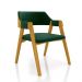 Conjunto Mesa de Jogos Carteado Bellagio Tampo Reversível e 4 Cadeiras Madeira Poker Base Estrela Veludo Verde/Mel G42 - Gran Belo