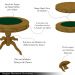 Conjunto Mesa de Jogos Carteado Bellagio Tampo Reversível e 4 Cadeiras Madeira Poker Base Estrela Veludo Verde/Mel G42 - Gran Belo