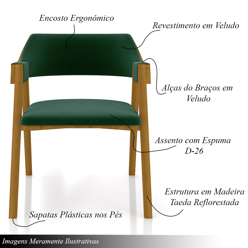 Conjunto Mesa de Jogos Carteado Bellagio Tampo Reversível e 4 Cadeiras Madeira Poker Base Estrela Veludo Verde/Mel G42 - Gran Belo