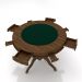 Conjunto Mesa de Jogos Carteado Bellagio Tampo Reversível e 4 Cadeiras Madeira Poker Base Estrela Veludo Verde/Nogueira G42 - Gran Belo